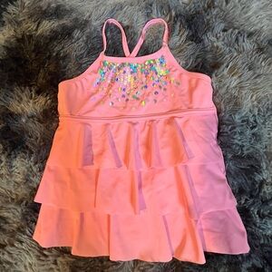 Pink Justice Girls Swim Top